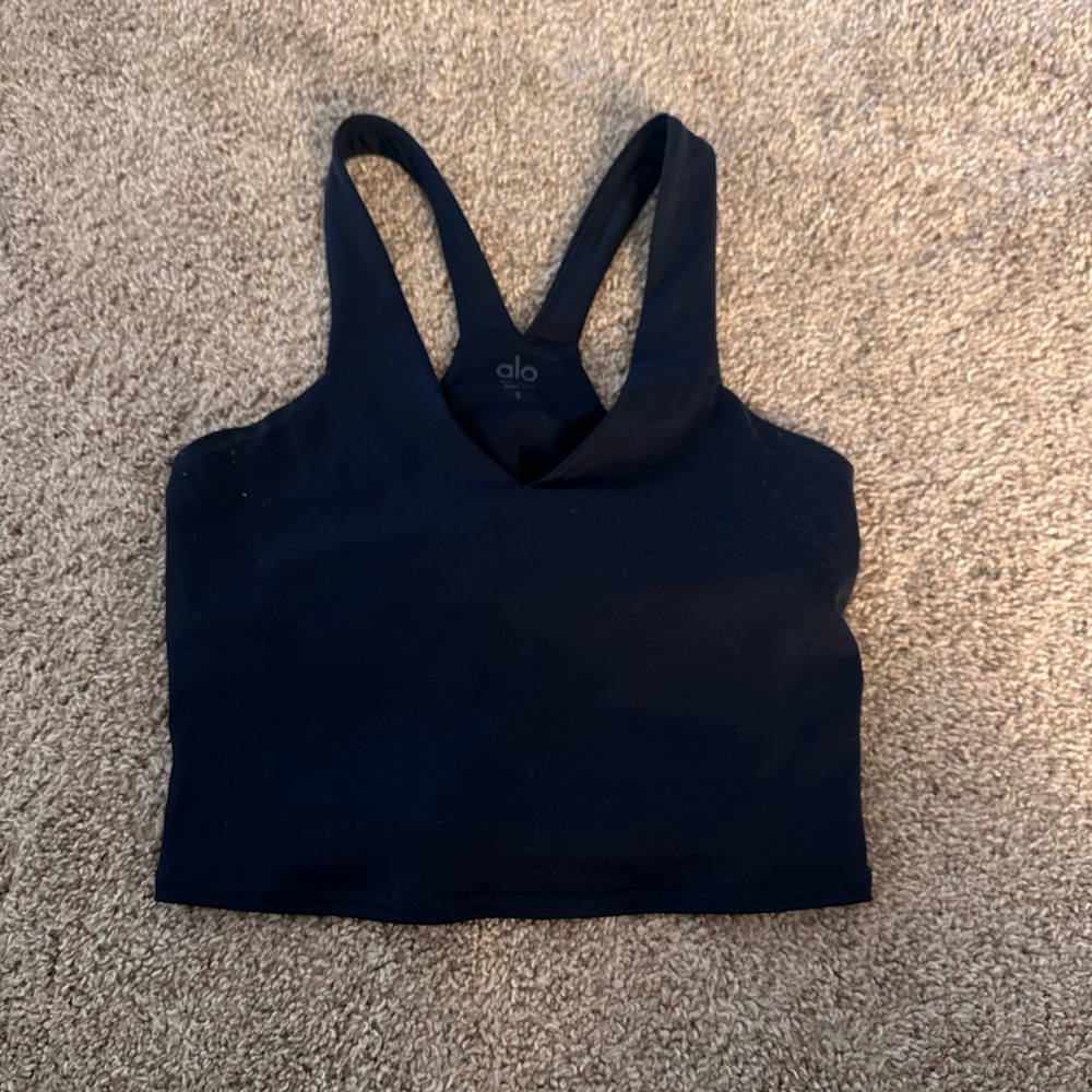 alo yoga real bra tank navy